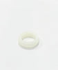 Natural Hetian Nephrite Jade Domed Wide Band Ring – White Size 6| Certified in Canada|#5054