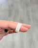 Natural Hetian Nephrite Jade Flat Cut Band Ring – White Size 5| Certified in Canada|#5055