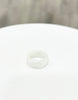 Natural Hetian Nephrite Jade Domed Wide Band Ring – White Size 7| Certified in Canada|#5056