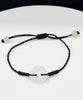 White Jade Bracelet Peace Buckle Ping An Kou Eternal Harmony Top Grade Black Cord Natural Jade #2900