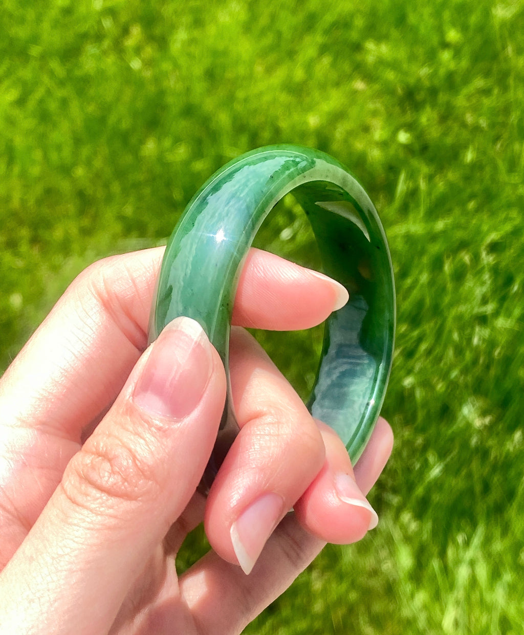 A CANADIAN JADE BANGLE 55MM  #150