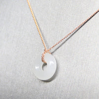 14k White Jade PI Harmony Pendant #1743