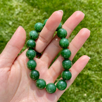 12mm Canadian Jade Beaded Bracelet #2404