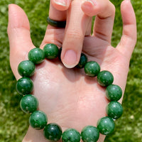 12mm Canadian Jade Beaded Bracelet #2404