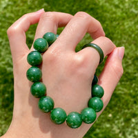 12mm Canadian Jade Beaded Bracelet #2404