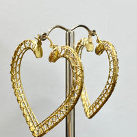 10K Yellow Gold Heart Earrings #1586