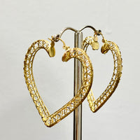 10K Yellow Gold Heart Earrings #1586