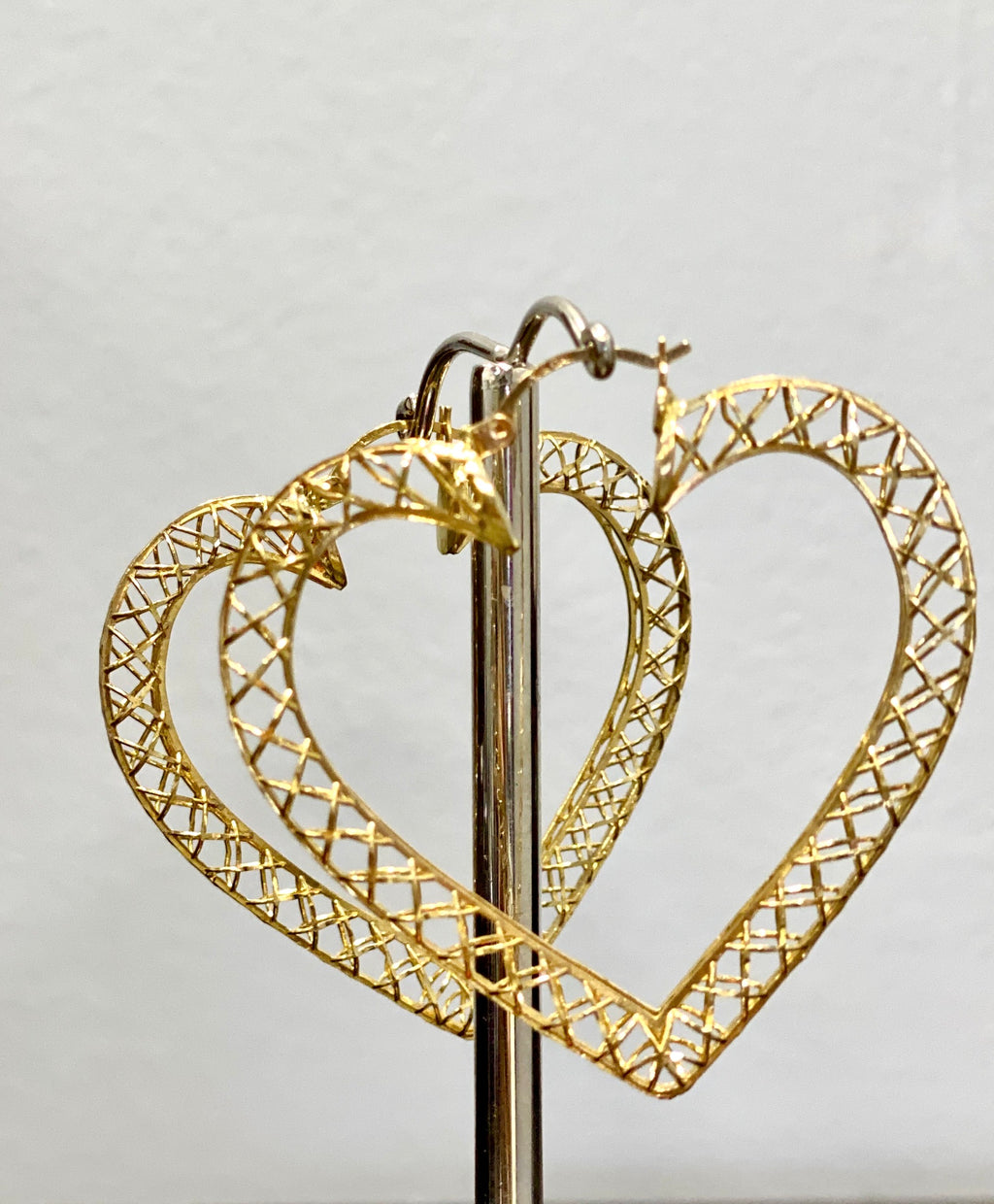 10K Yellow Gold Heart Earrings #1586