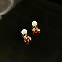 January Earrings - Garnet #2427