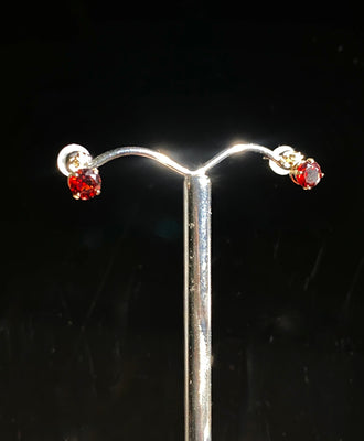 January Earrings - Garnet #2427