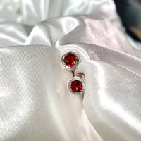 January Earrings - Garnet #1989