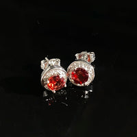 January Earrings - Garnet #1989