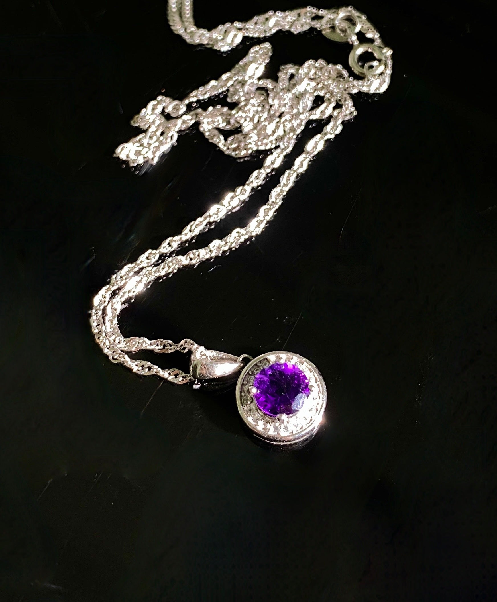 February Pendant - Amethyst Pendant #1889