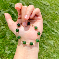 7.5mm Polar Jade Starry Beaded Bracelet #2431