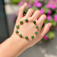 7.5mm Polar Jade Starry Beaded Bracelet #2431