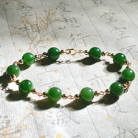 7.5mm Polar Jade Starry Beaded Bracelet #2431