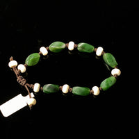 Jade and Ox Bone Beaded Bracelet #1873