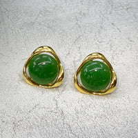 VINTAGE TRIANGLE JADE EARRINGS #1079