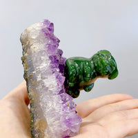 Amethyst Display with Jade Pig #2332