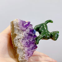 Amethyst Display with Jade Cat #2334