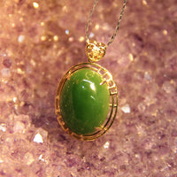 Eternal Forest Siberian Jade Cabochon Pendant #1679