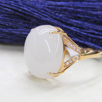 Eternal Grace White Jade Ring #1907