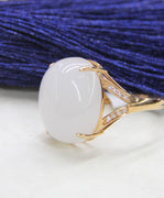 Eternal Grace White Jade Ring #1907