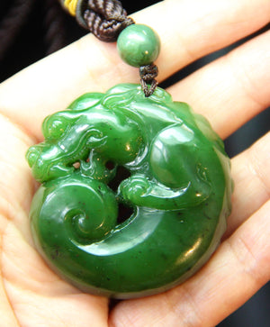 Jade PI Harmony Dragon Pendant #1305