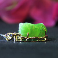 18k Siberian Jade Pixiu Pendant  #1680