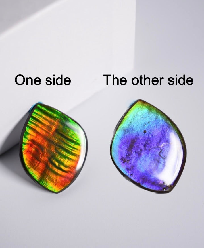 Ammolite Loose Gemstone Double Sided Freeform Natural Stone #A366
