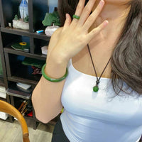 Infinite Blessing Jade Bead Pendant  #2683