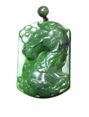 HAND-CARVED JADE HORSE PENDANT #500