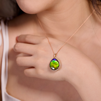 18k Waterdrop Ammolite Pendant #2175