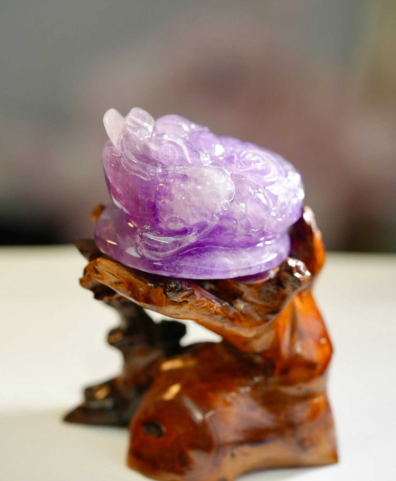 Amethyst Money Toad Display #2222
