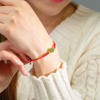 Lucky Red Cord Siberian Jade Bracelet #2178