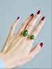 18K Oval Siberian Jade Ring #2320