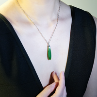 Canadian Jade Long Pendant Necklace #1095