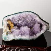 AMETHYST WITH CALCITE DISPLAY 2.06 LB #1984