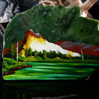 Oil Painting On Jade Stone #OIL001