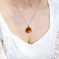 18k Heart Shaped Ammolite Pendant #1973