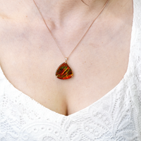 18k Heart Shaped Ammolite Pendant #1973