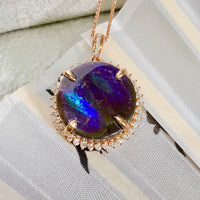 18k Round Ammolite Pendant #2084