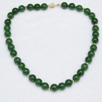 19.5" 12mm JADE BEADED NECKLACE #2399