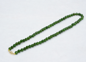 16" 6mm POLAR JADE GRADE BEADED NECKLACE #2415