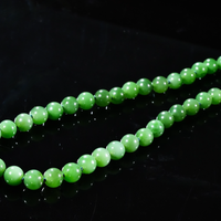 14k 10mm Siberian Jade Beaded Necklace #2452