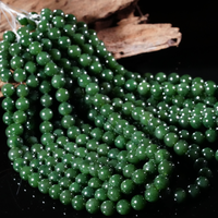 10mm Polar Jade Beaded Necklace #2456