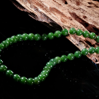 10mm Polar Jade Beaded Necklace #2456