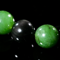 14mm Jade and Obsidian Beaded Bracelet #2068