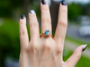 18k Ammolite Diamond Ring #2092