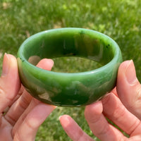 Wide Band Jade Bangle 61mm #2479